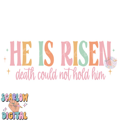 He is Risen PNG-Easter Sublimation Digital Design Download-christian easter png, death could not hold him png, bible verse png designs