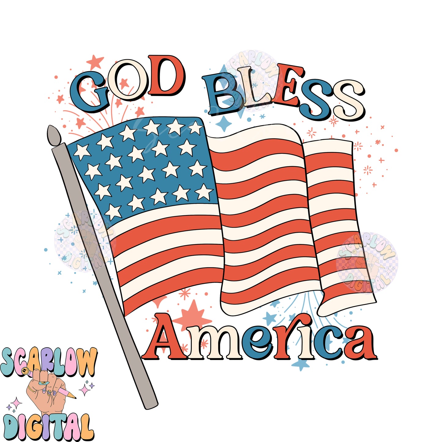 God Bless America PNG-July 4th Sublimation Digital Design Download-patriotic png, american flag png, fourth of july png, proud american png