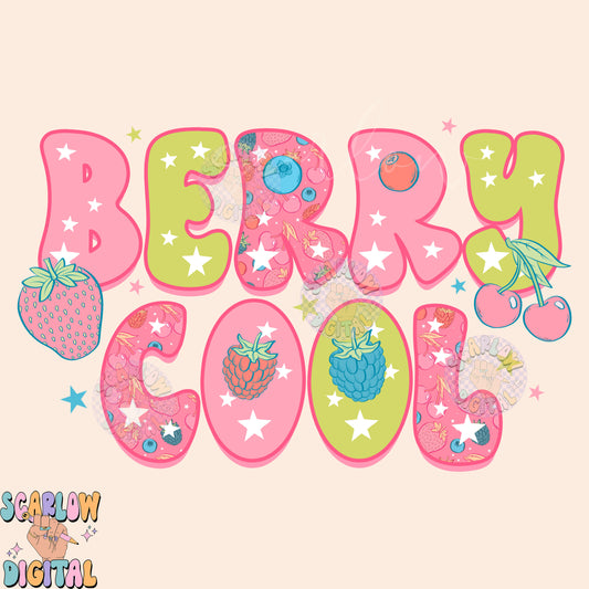 Berry Cool PNG-Summer Sublimation Digital Design Download-fruit png, berries png, colorful summer png, strawberry png, cherries png design