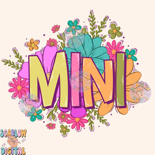 Floral Mini PNG-Flowers Sublimation Digital Design Download-png for kids, mama mini png, girl png, flower mini png, summer girl png