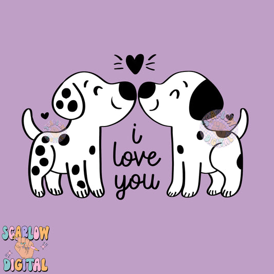 I Love You PNG Digital Design Download, puppies png, dogs png, dalmations png, little girl png, kids png, tshirt png designs for kids