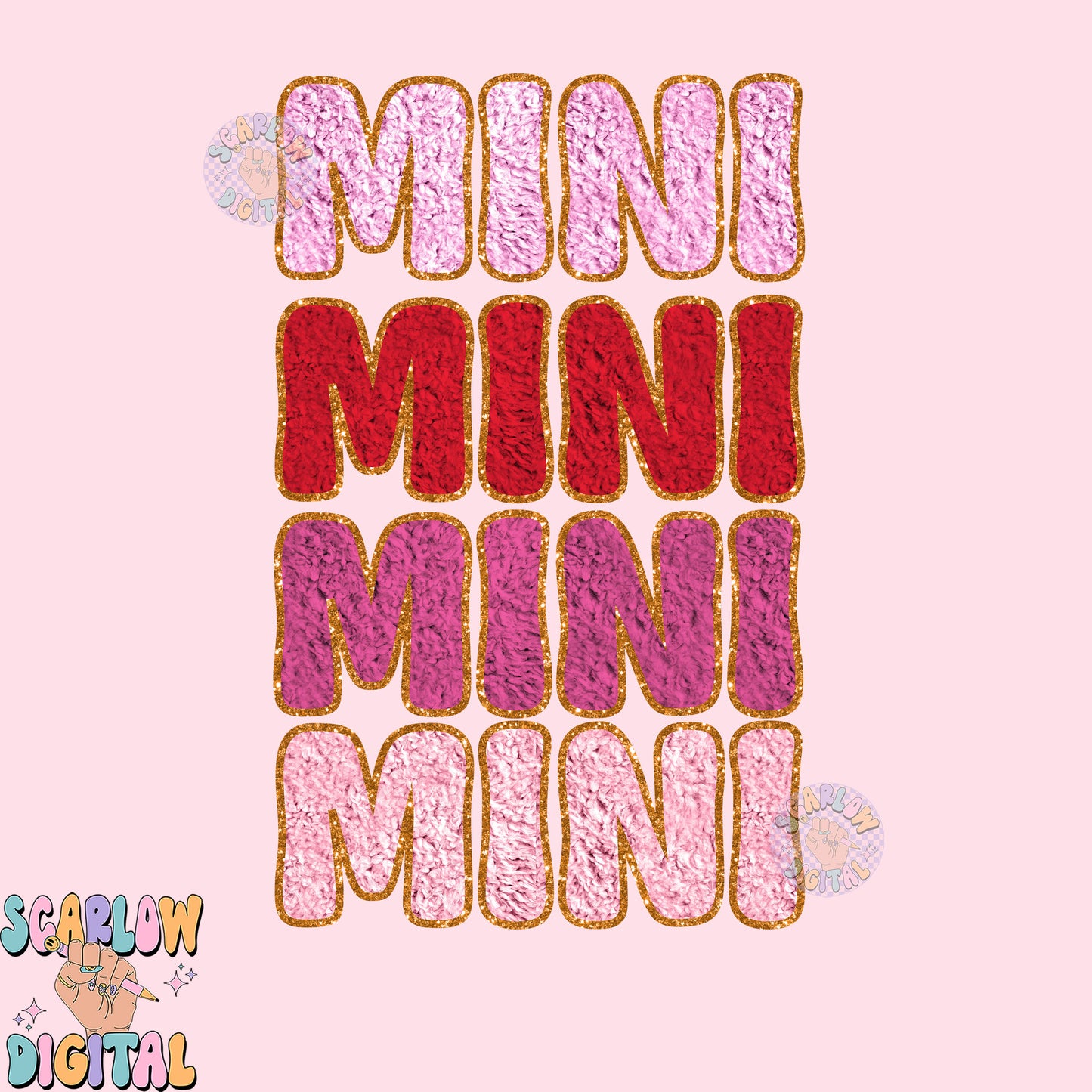 Mini Faux Chenille PNG-Valentine's Day Digital Design Download-png for kids, mama mini png, fake chenille patches png, valentines day design