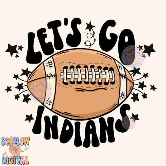 Let's Go Indians PNG Digital Design Download, pom pom png, football png, sports png, single color png, school spirit png, team spirit png