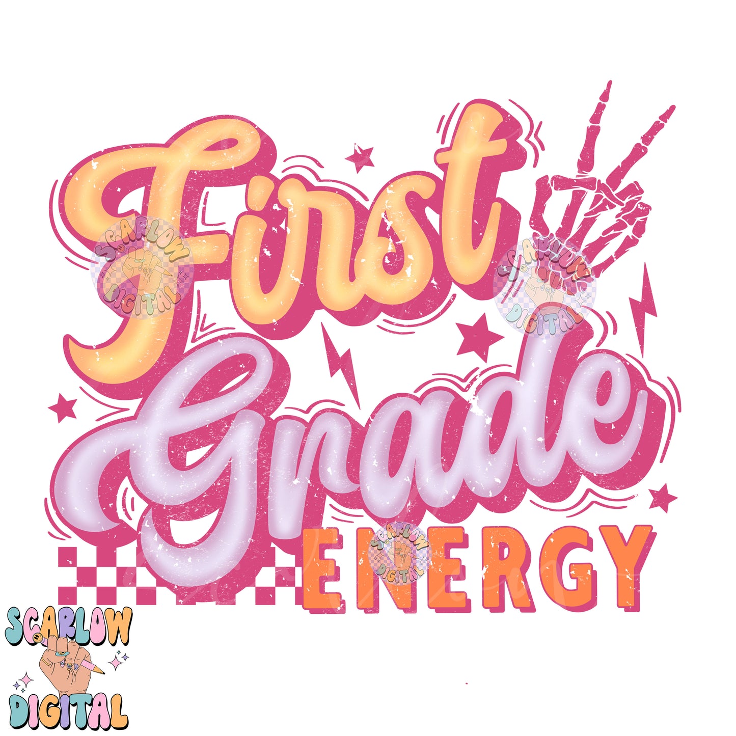 First Grade PNG Digital Design Download, back to school png, checkered png, girl school png, retro png, trendy png, first day png