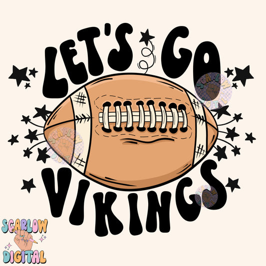 Let's Go Vikings PNG Digital Design Download, pom pom png, football png, sports png, single color png, school spirit png, team spirit png