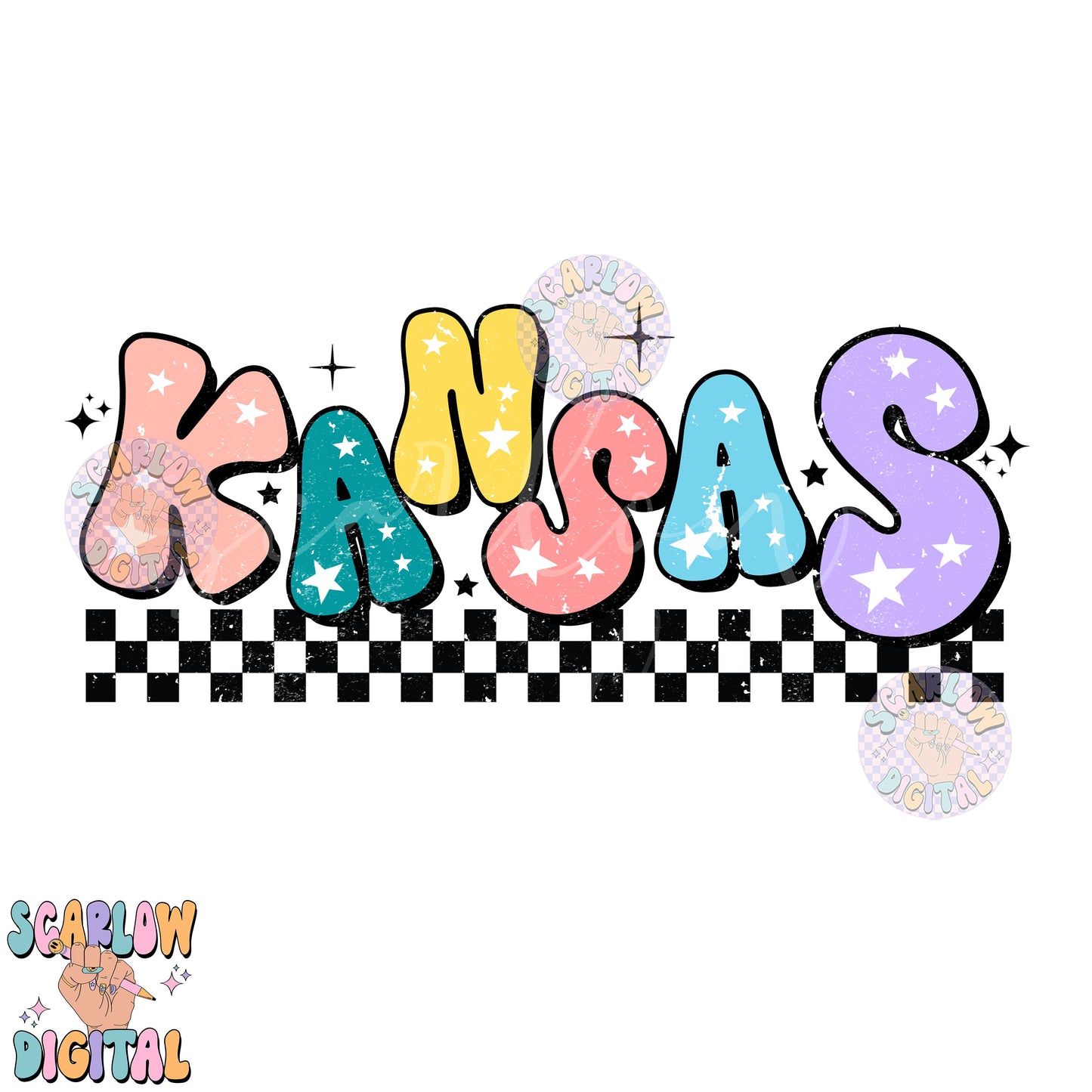Kansas PNG Digital Design Download, city png design, colorful png, star png, women png, Kansas tshirt png designs, retro png designs