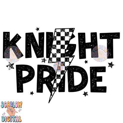 Knight Pride PNG Digital Design Download, go Knights png, retro mascot png, school spirit png, team spirit png, school design, team name png