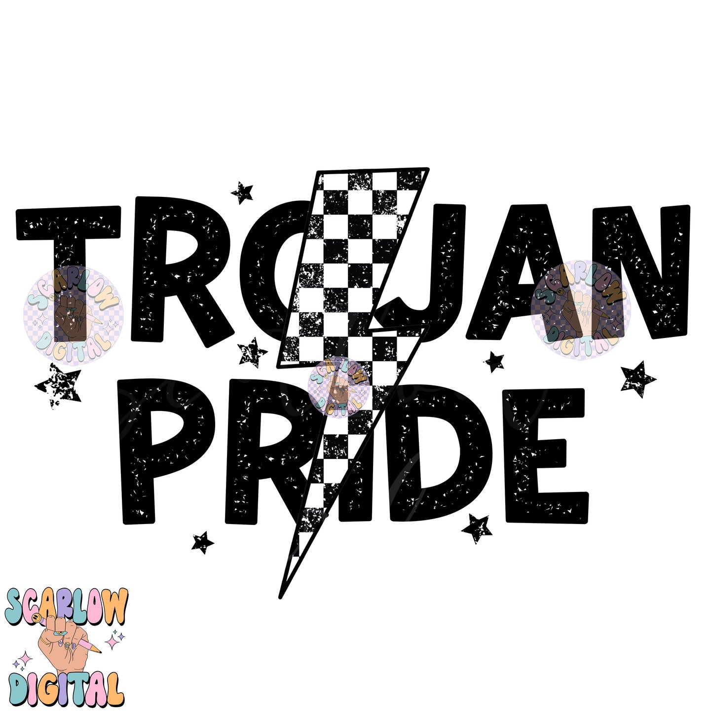 Trojan Pride PNG Digital Design Download, go Trojans png, retro mascot png, school spirit png, team spirit png, school png, team name png