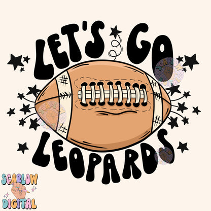 Let's Go Leopards PNG Digital Design Download, pom pom png, football png, sports png, single color png, school spirit png, team spirit png