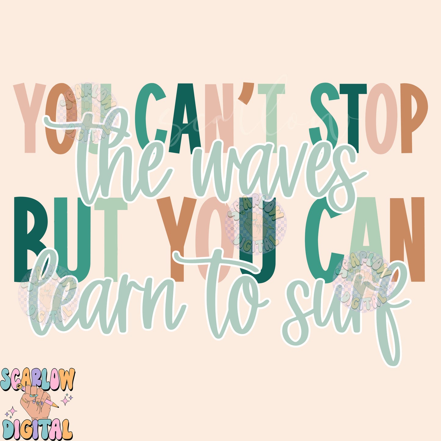 You Can't Stop The Waves PNG-Summer Sublimation Digital Design Download-beach png, self love png, self care png, inspirational png designs