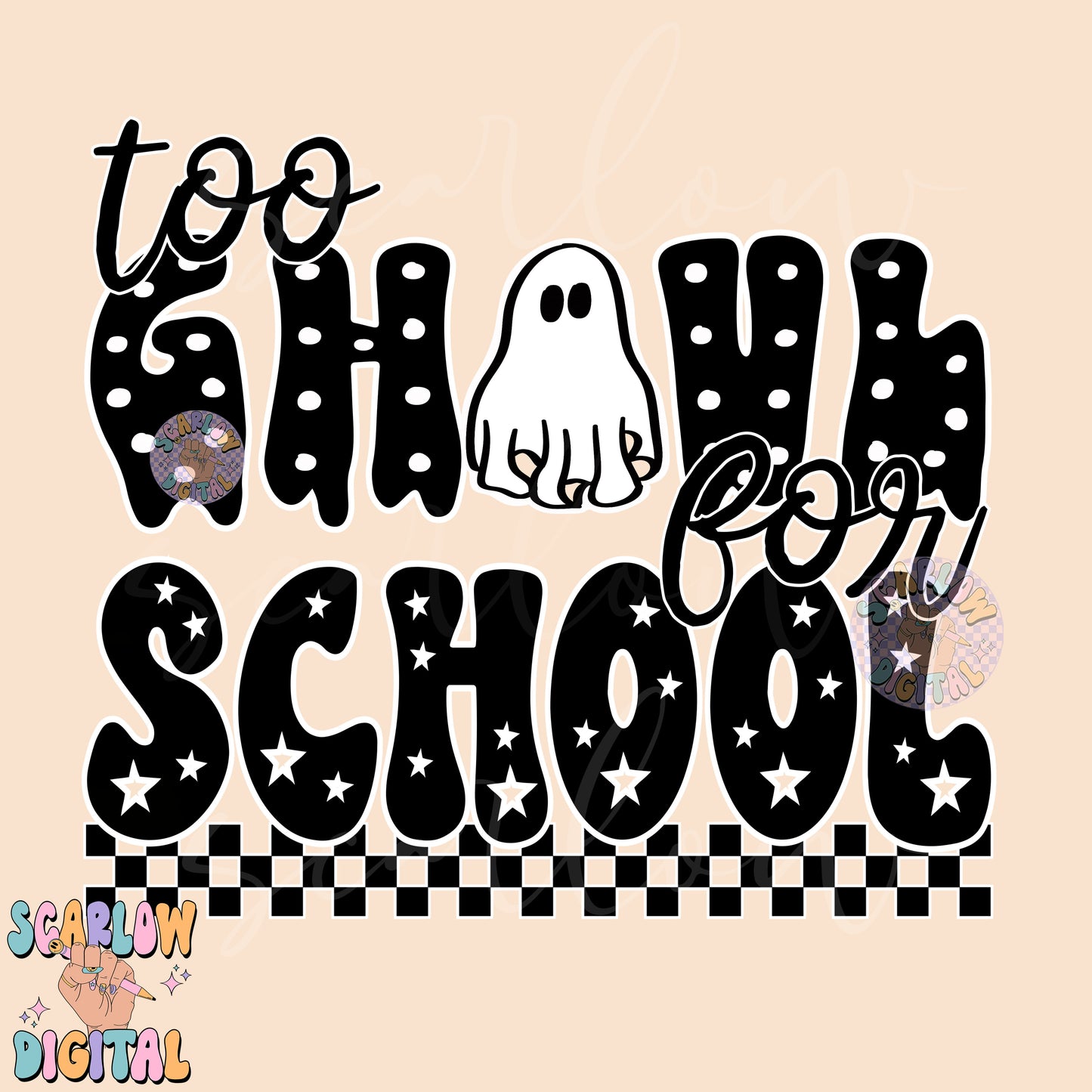 Too Ghoul For School PNG Digital Design Download, Halloween png, back to school png, teacher png, student png, spooky season png, fall png