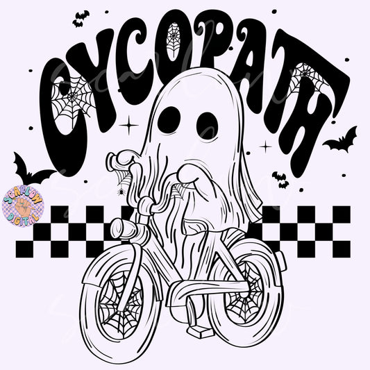Cycopath PNG-Halloween Sublimation Digital Design Download-bicycle png, ghost png, spooky season png, vintage png, trendy halloween png