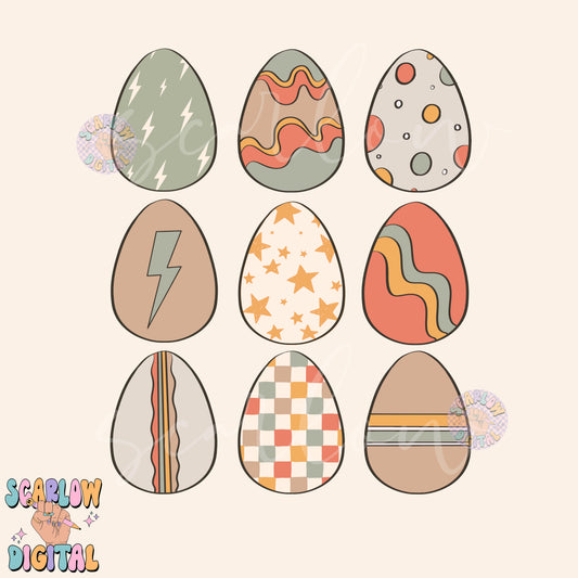 Vintage Easter Eggs PNG Sublimation Digital Design Download, boy easter png, dyed easter eggs png, spring png, boy easter designs png