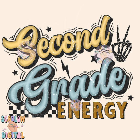 Second Grade PNG Digital Design Download, back to school png, checkered png, boy school png, retro png, trendy png, first day of school png