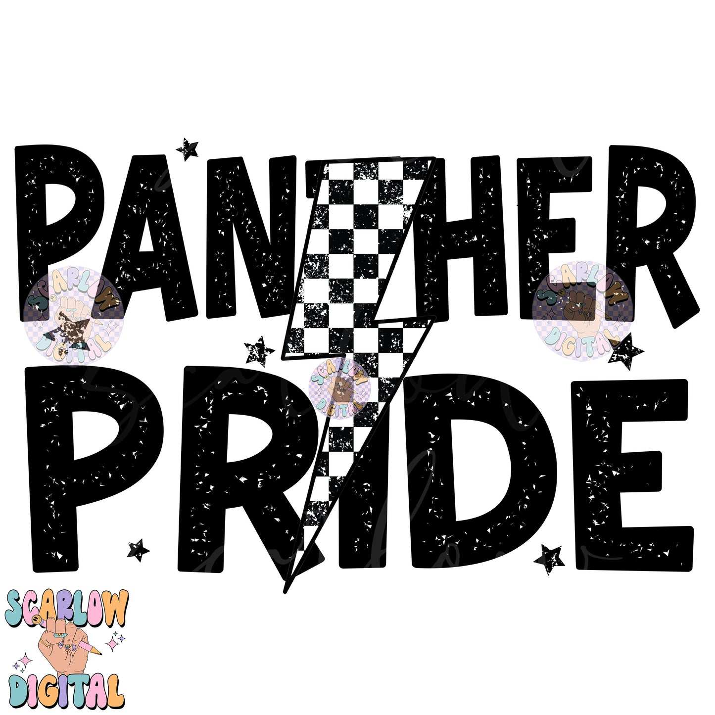 Panther Pride PNG Digital Design Download, go Panthers png, retro mascot png, school spirit png, team spirit png, school png, team name png