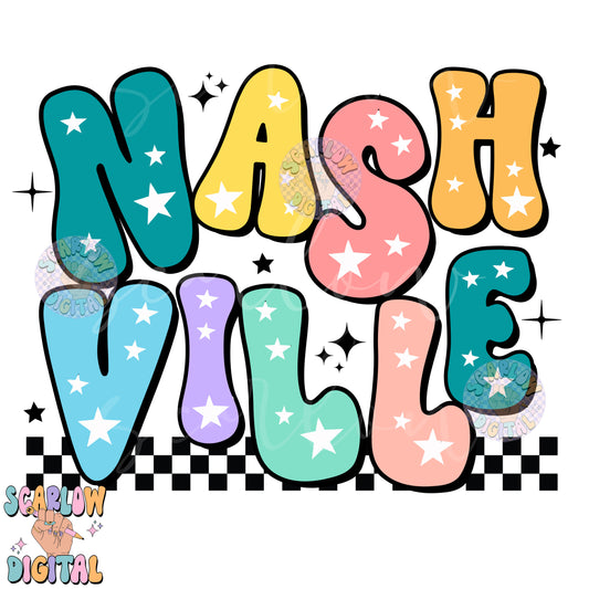 Nashville PNG Digital Design Download, city png designs, colorful png, stars png, png for women, tennessee png, music city png, hometown png