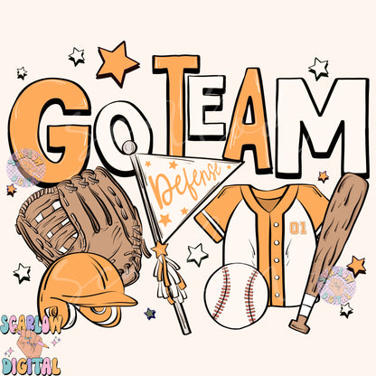 Website Exclusive: Go Team Baseball PNG Digital Design Download