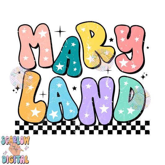 Maryland PNG Digital Design Download, city png design, colorful png, stars png, women png, Maryland tshirt design, retro png, hometown png