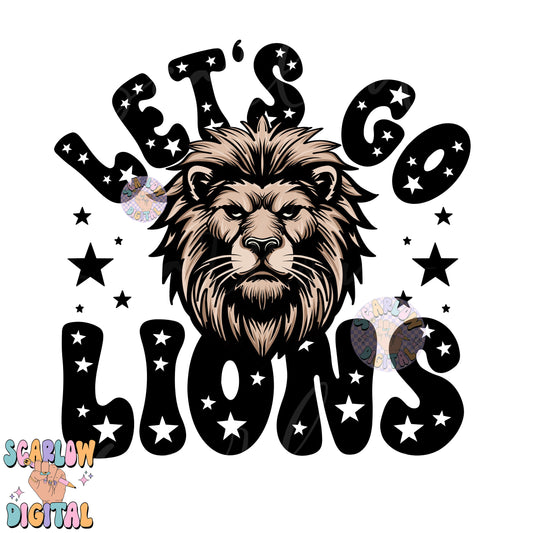 Lions PNG Digital Design Download, sports mascot png, football png, baseball png, retro png, trendy png, sports shirt design, school png
