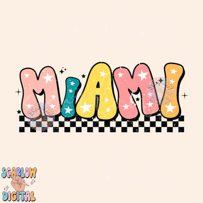 Miami PNG Digital Design Download, city png designs, colorful png, stars png, png for women, Florida png, city and state png, hometown png