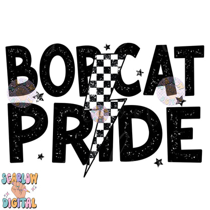 Bobcat Pride PNG Digital Design Download, go bobcats png, retro mascot png, school spirit png, team spirit png, school design, team name png