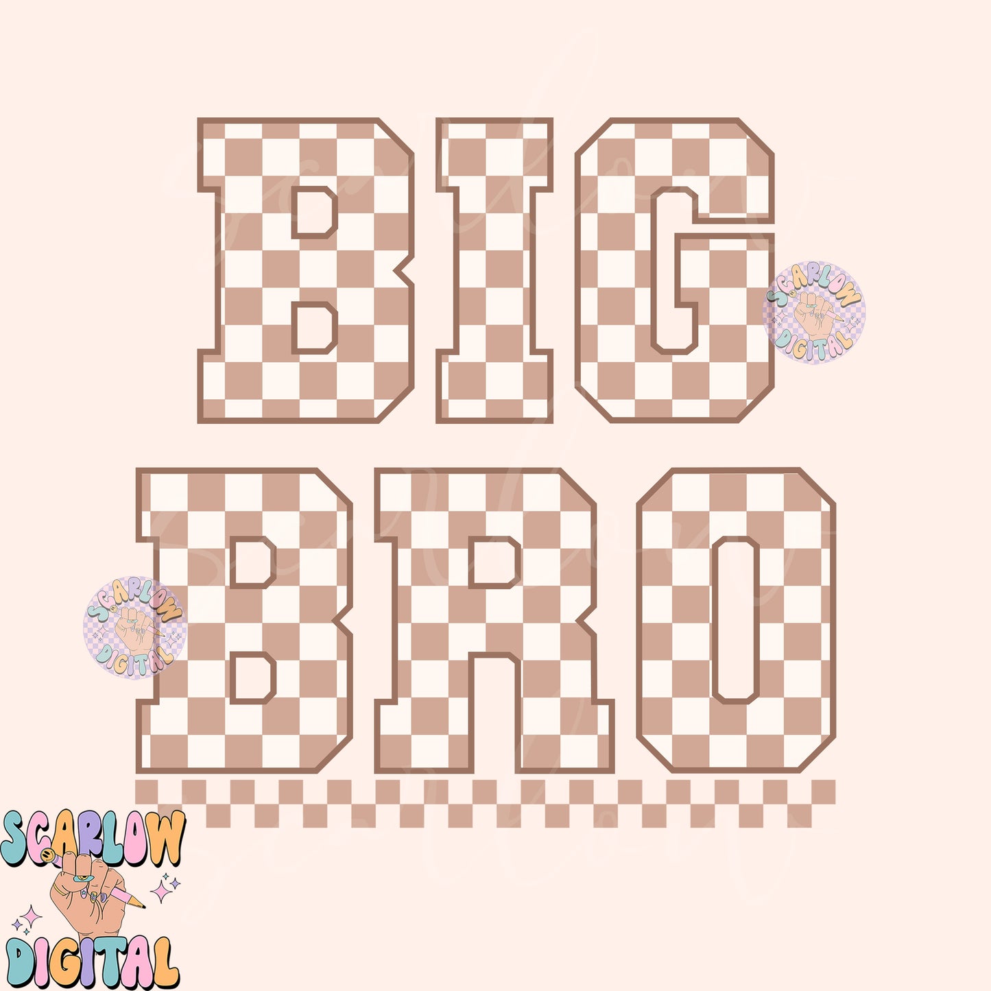 Big Bro PNG-Checkered Sublimation Digital Design Download-big brother png, brother png, png for boys, simple boy png, big bro/little bro png