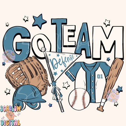 Website Exclusive: Go Team Baseball PNG Digital Design Download