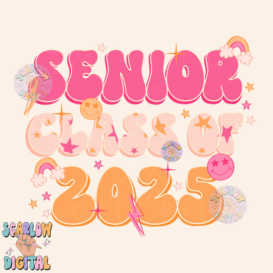 Senior 2025 PNG- Graduation Sublimation Digital Design Download-senior sublimation, graduation png, retro senior png, high school senior png