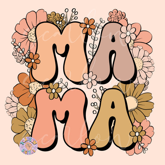 Floral Mama PNG Sublimation Digital Design Download, flowers png, png for moms, mama png design, trendy mama png, fall mama png designs