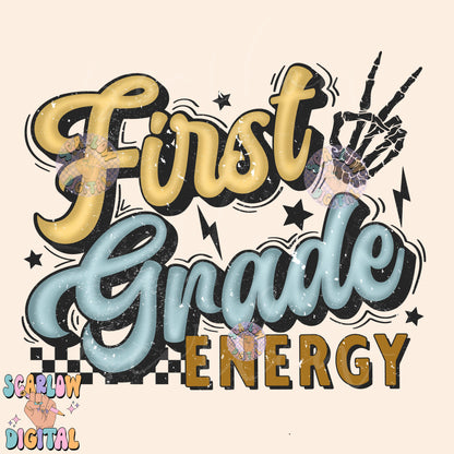 First Grade PNG Digital Design Download, back to school png, checkered png, boy school png, retro png, trendy png, first day of school png