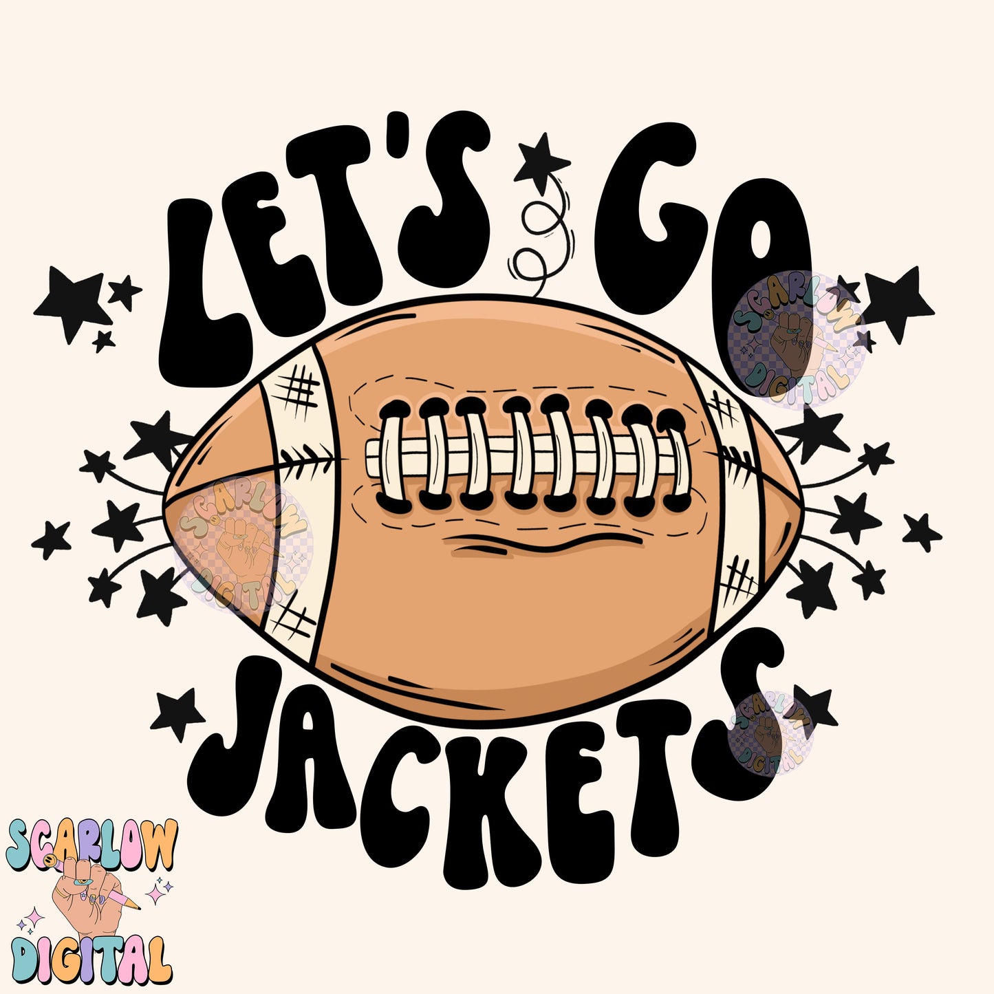 Let's Go Jackets PNG Digital Design Download, pom pom png, football png, sports png, single color png, school spirit png, team spirit png