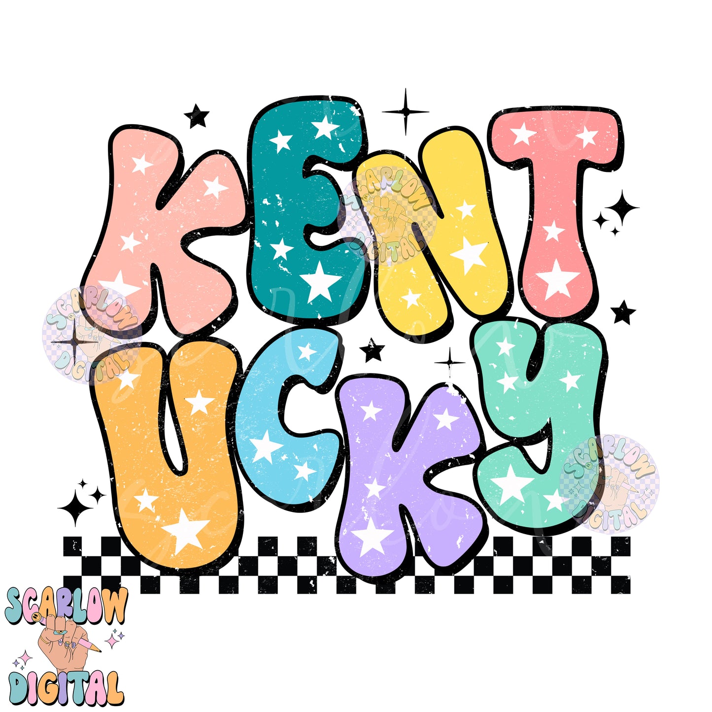 Kentucky PNG Digital Design Download, city png design, colorful png, stars png, women png, Kentucky tshirt png, retro png, hometown png