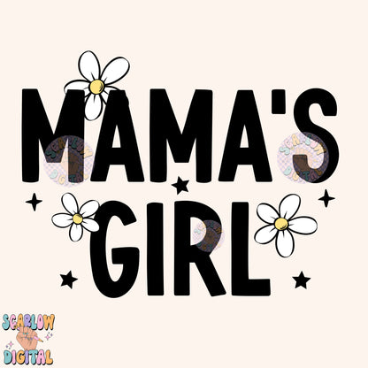 Mama's Girl PNG Digital Design Download, daisies png, flowers png, little girl png, png for girls, mama mini png, mommy and me png designs