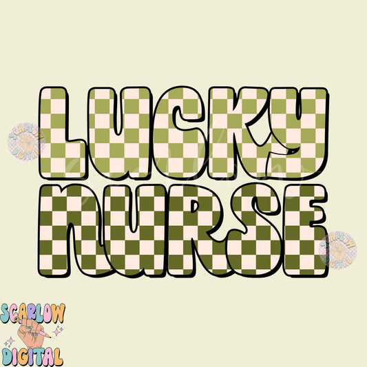 Lucky Nurse PNG-St Patrick's Day Sublimation Digital Design Download-healthcare png, rn png, lucky vibes png, shamrock png, irish png design