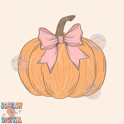 Coquette Pumpkin PNG Digital Design Download, halloween png, fall pumpkin png, pretty pumpkin png, trendy halloween designs, girl fall png