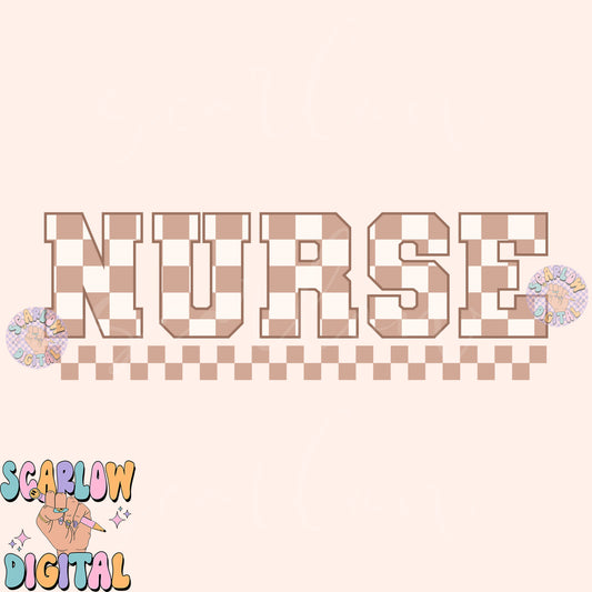 Nurse PNG-Checkered Sublimation Digital Design Download-healthcare png, registered nurse png, simple nurse png, gender neutral nurse png
