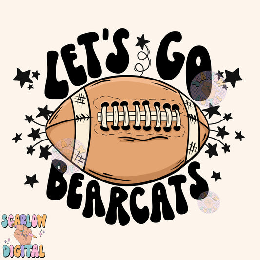 Let's Go Bearcats PNG Digital Design Download, pom pom png, football png, sports png, single color png, school spirit png, team spirit png