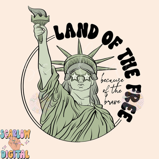 Land of the Free PNG-Statue of Liberty Sublimation Digital Design Download-patriotic png, lady liberty png, july 4th png, america png design