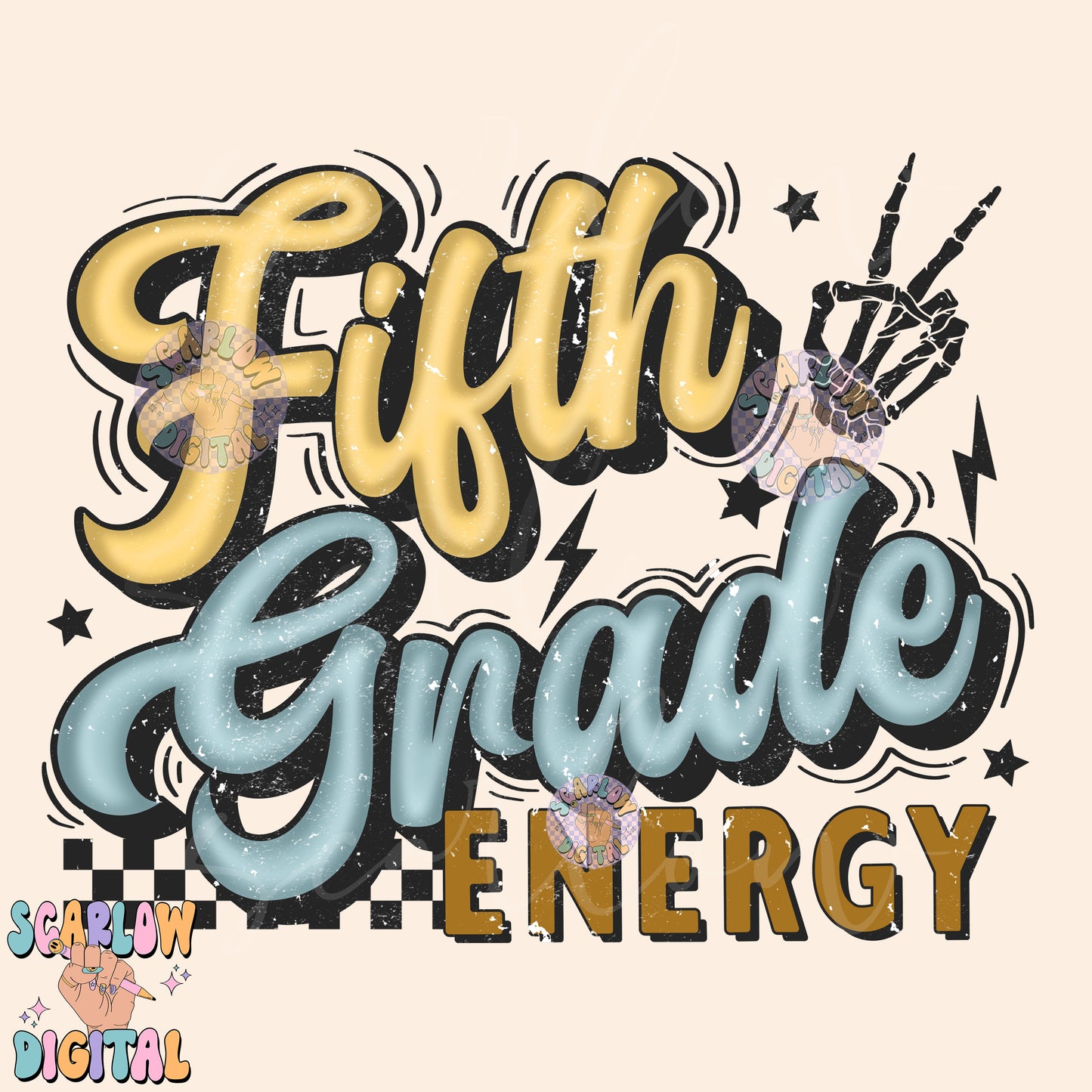 Fifth Grade PNG Digital Design Download, back to school png, checkered png, boy school png, retro png, trendy png, first day of school png