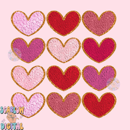 Mini Faux Chenille PNG Bundle-Valentine's Day Digital Design Download-mini sleeve png, fake chenille letters png, valentine's day kids png