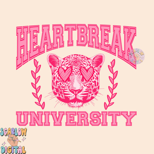 Heartbreak University PNG-Valentine's Day Sublimation Digital Design Download-snow leopard png, hearts png, anti-valentines day png design