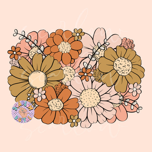Bouquet PNG-Floral Sublimation Digital Design Download-flowers png, boho floral png, girl png designs, floral bouquet png, fall png designs