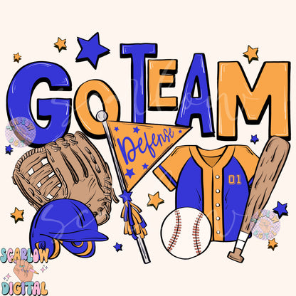 Website Exclusive: Go Team Baseball PNG Digital Design Download