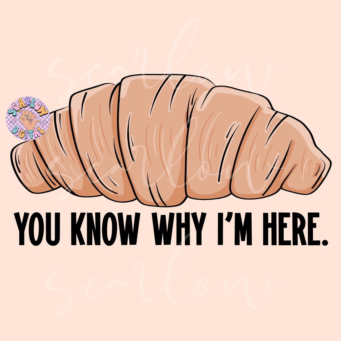 You Know Why I'm Here PNG-Croissant Sublimation Digital Design Download-funny food png, thanksgiving png, sarcastic png, adult humor png