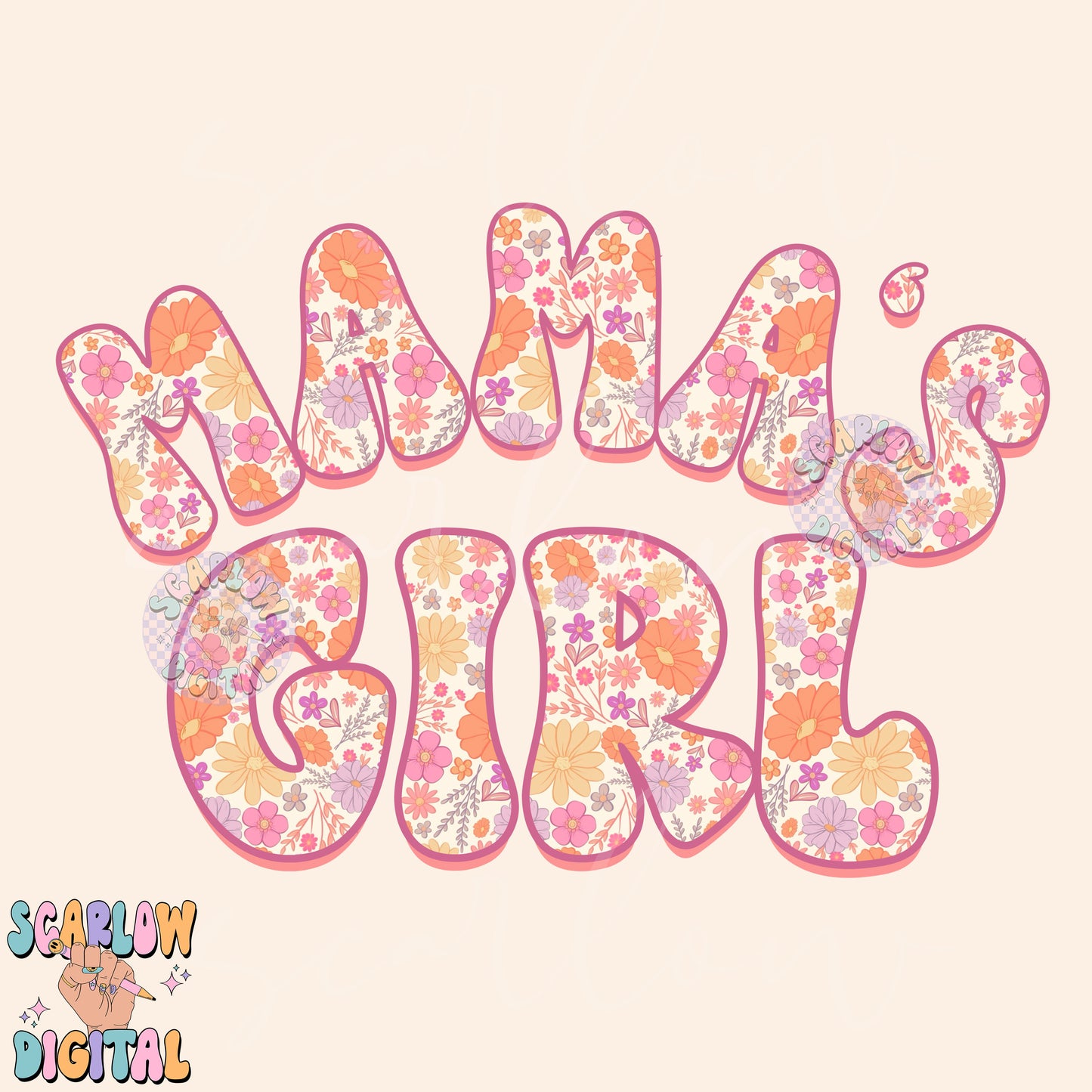 Floral Mama's Girl PNG Digital Design Download, flower mama's girl png, png for girls, summer kids png, trendy kids png, mama mini png