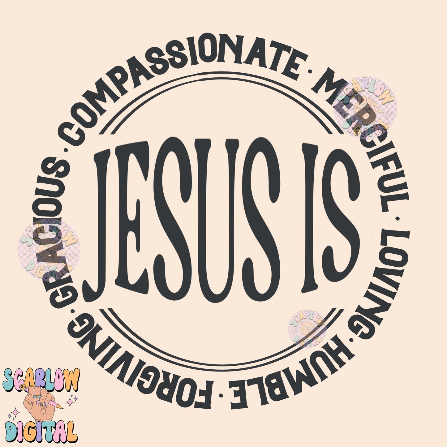 Jesus is... PNG Digital Design Download, single color png, retro png, christian png designs, religious png, church png, bible verse png