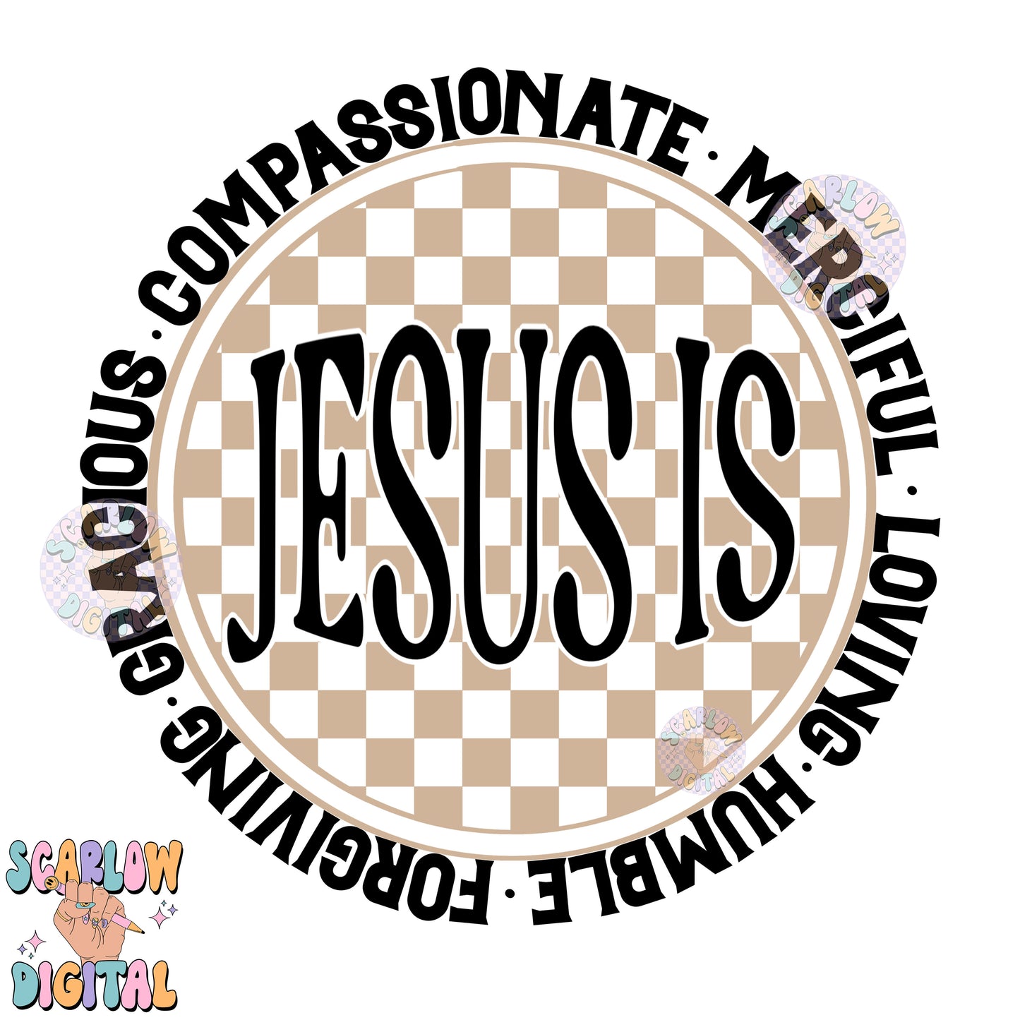 Jesus is... PNG Digital Design Download, checkers png, retro png, christian png designs, religious png, church png, bible verse png design