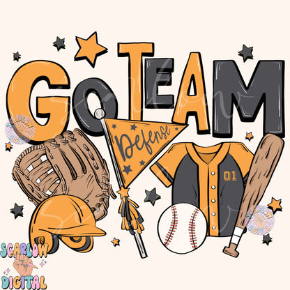 Website Exclusive: Go Team Baseball PNG Digital Design Download