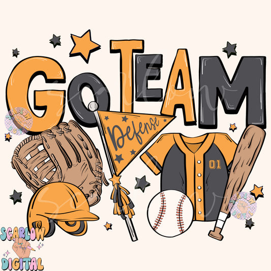 Website Exclusive: Go Team Baseball PNG Digital Design Download