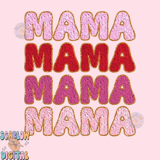 Mama Faux Chenille PNG-Valentine's Day Digital Design Download-png for mama, mama mini png, fake chenille patches png, valentines day design